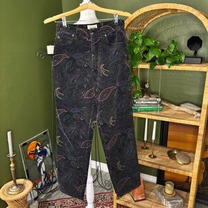 St. John’s Bay Corduroy Velvet Vintage Paisley Patterned Jeans 90s Jeans